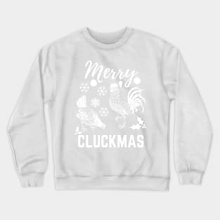 Merry Cluckmas Funny Christmas Chicken Vintage Pajama Gift For Family Crewneck Sweatshirt